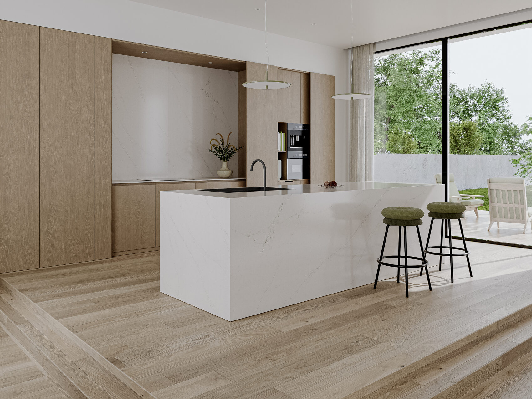 TechniStone Mistral White kitchen